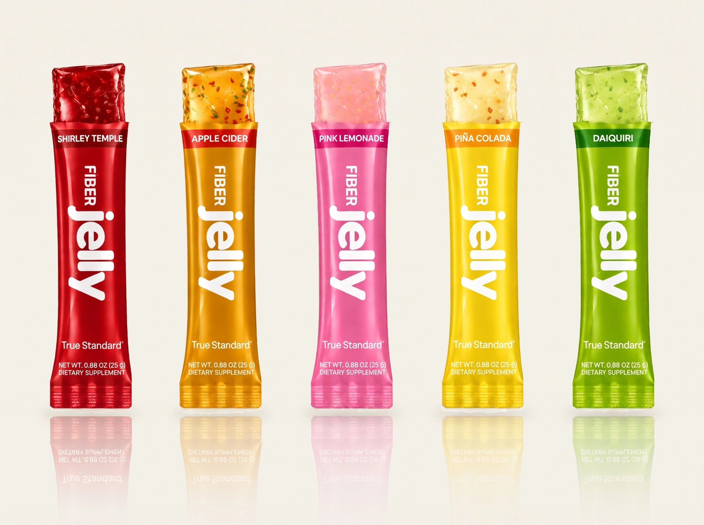 All five Fiber Jelly flavors
